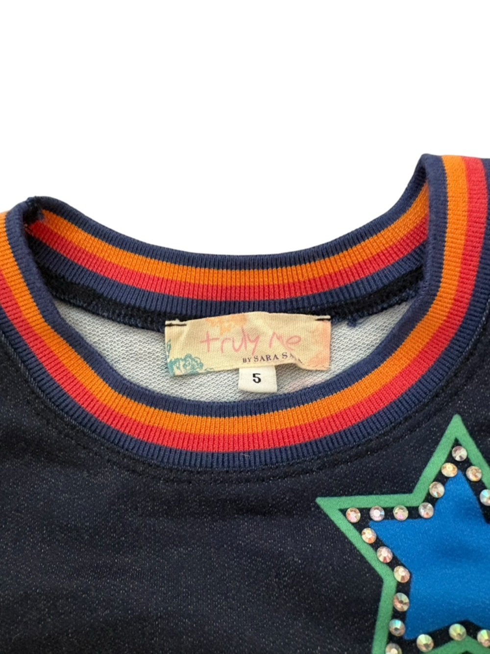 Truly Me Girls Long Sleeve Smiley Fave Dress Rhinestones